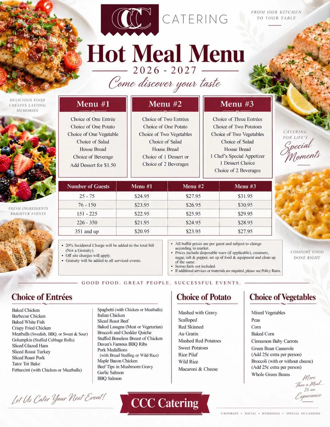 Hot Meal Menu 2026-2027, page 1 of 3